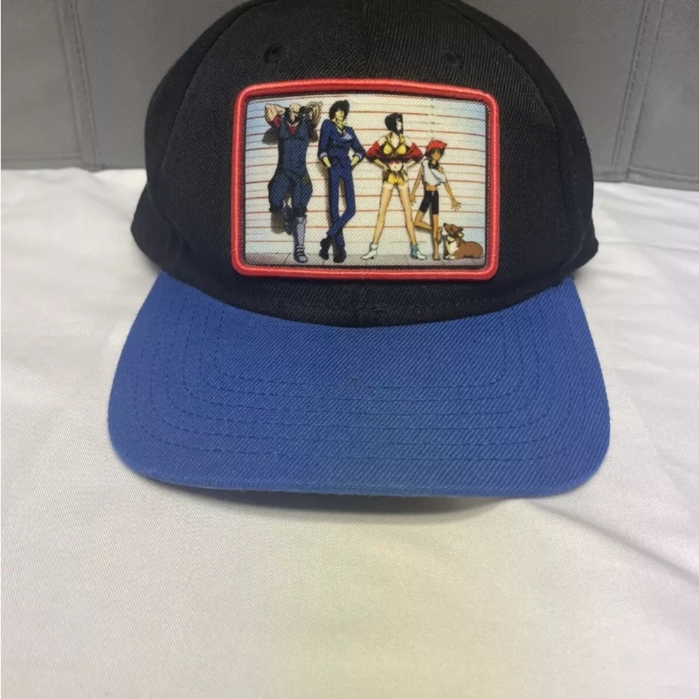 Black and Blue Anime Character Cap